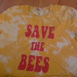 Save the bees tie dye cropped tee